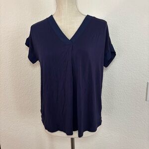 Cable & Gauge Navy V-Neck Short Sleeve Tee